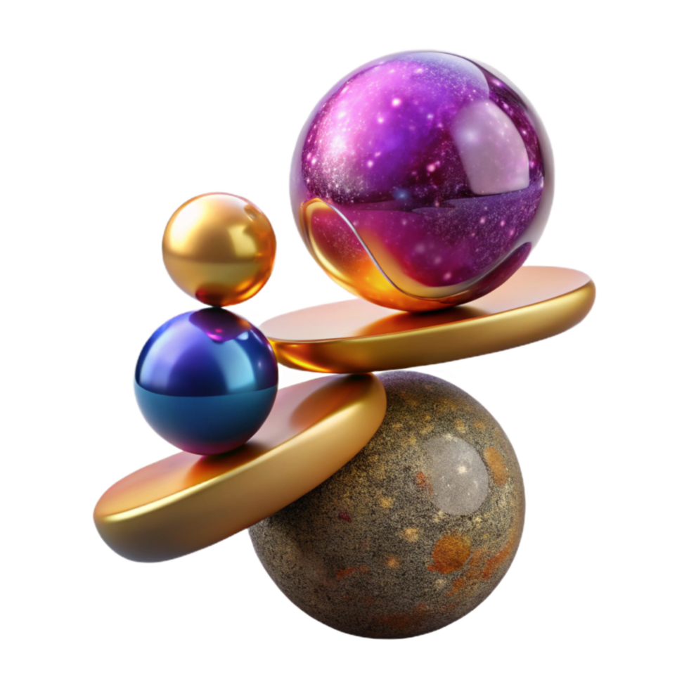 impressive contemporary Balancing Act with Colorful Wooden Blocks premium png
