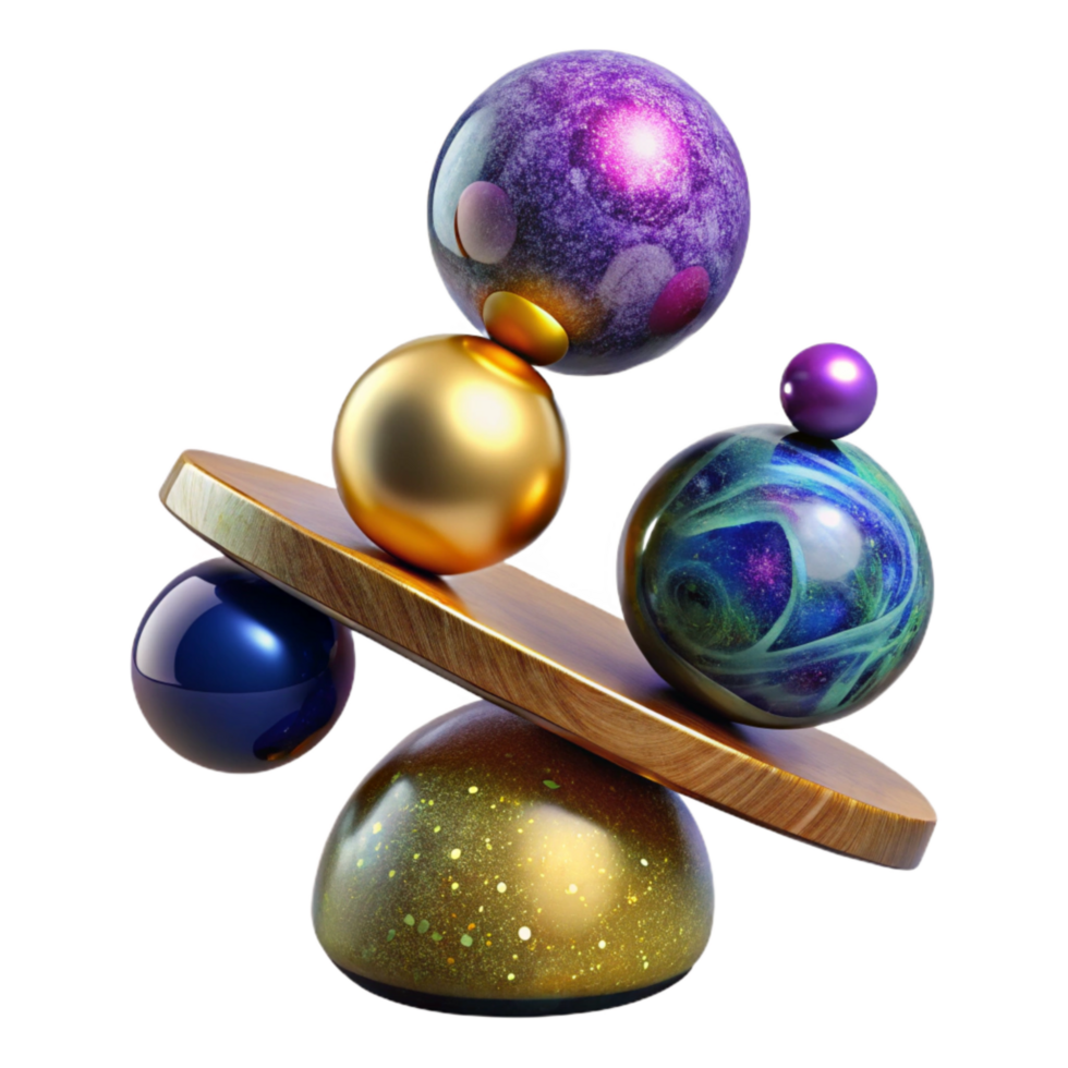 impressive abstract Balancing Act with Colorful Wooden Blocks detailed png