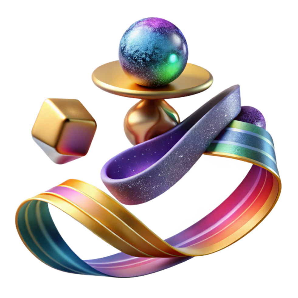 dramatic artistic Balancing Act with Colorful Wooden Blocks original png