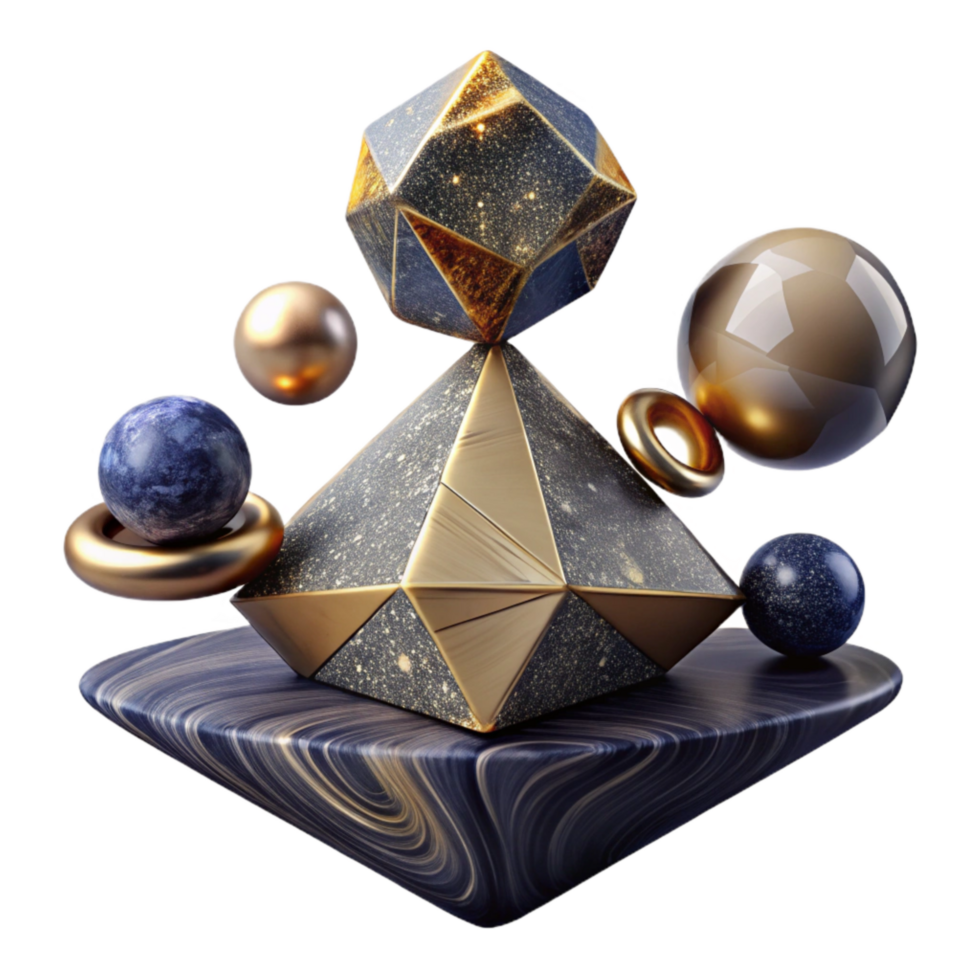 magnificent contemporary Balancing Act with Geometric Shapes Isolated authentic png