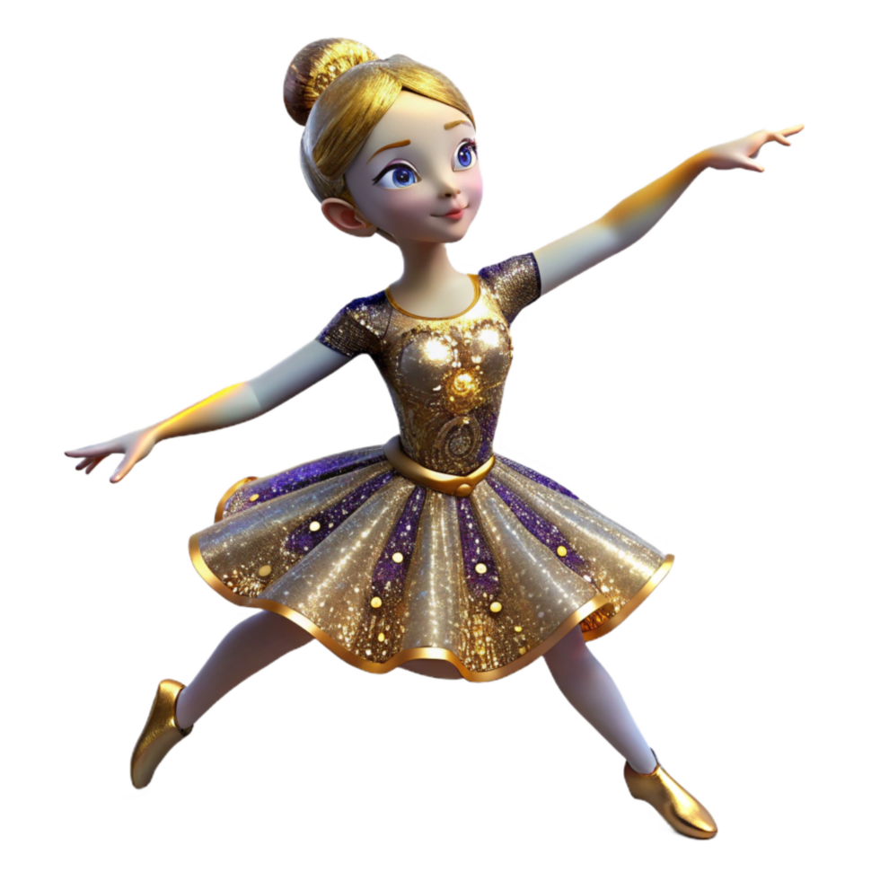 serene rustic Ballet Dancer Graceful Pose Isolated with Shadow png