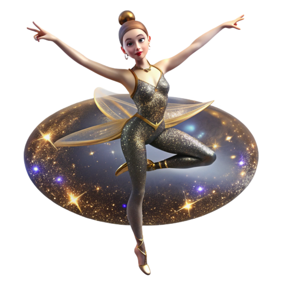 vibrant artistic Ballet Dancer Stretch Cutout with Graceful Form high resolution png