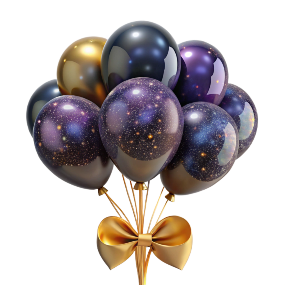 wonderful vintage Balloon Bouquet Tied with Ribbon Isolated high quality png