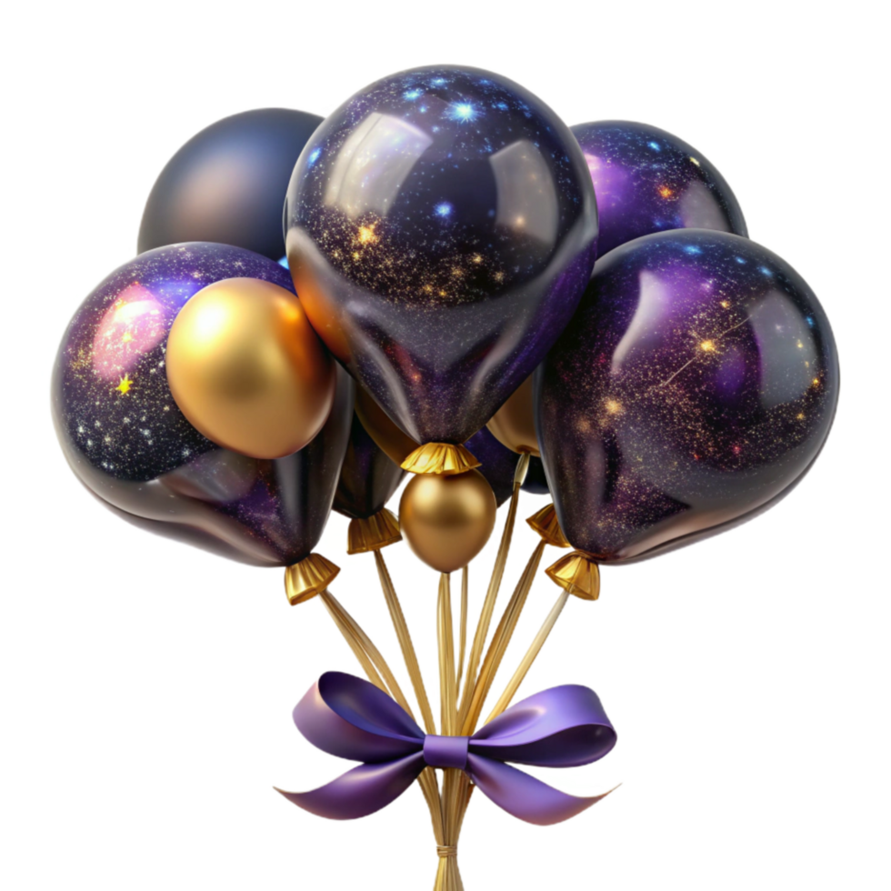 magnificent vintage Balloon Bouquet Tied with Ribbon Isolated high resolution png