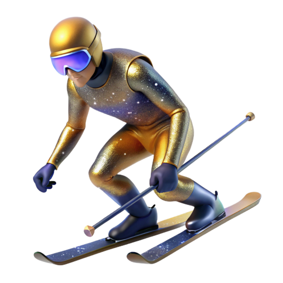 magnificent modern Biathlon Athlete Skiing Uphill Cutout with Endurance and Determination premium png