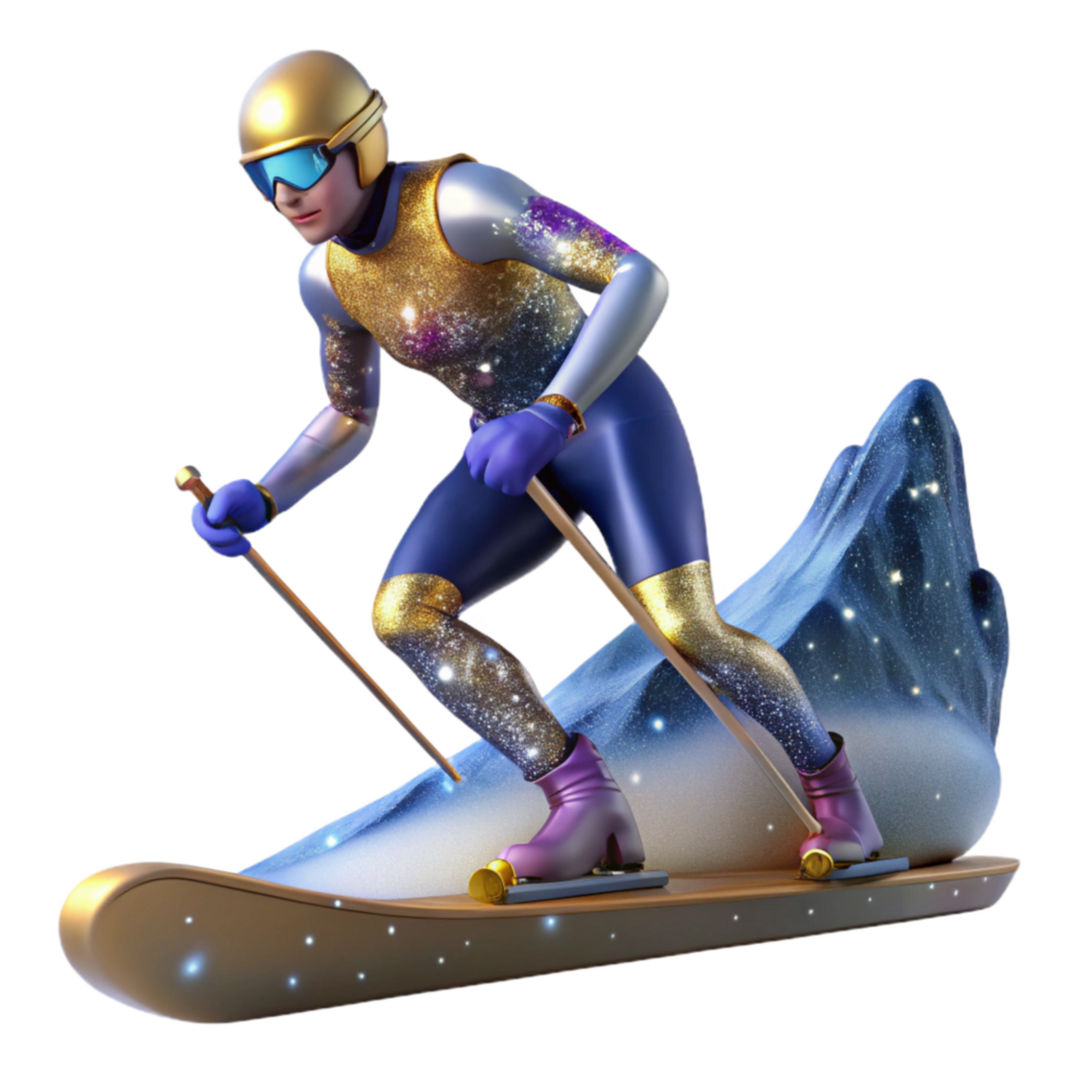 impressive rustic Biathlon Athlete Skiing Uphill Cutout with Endurance and Determination authentic png