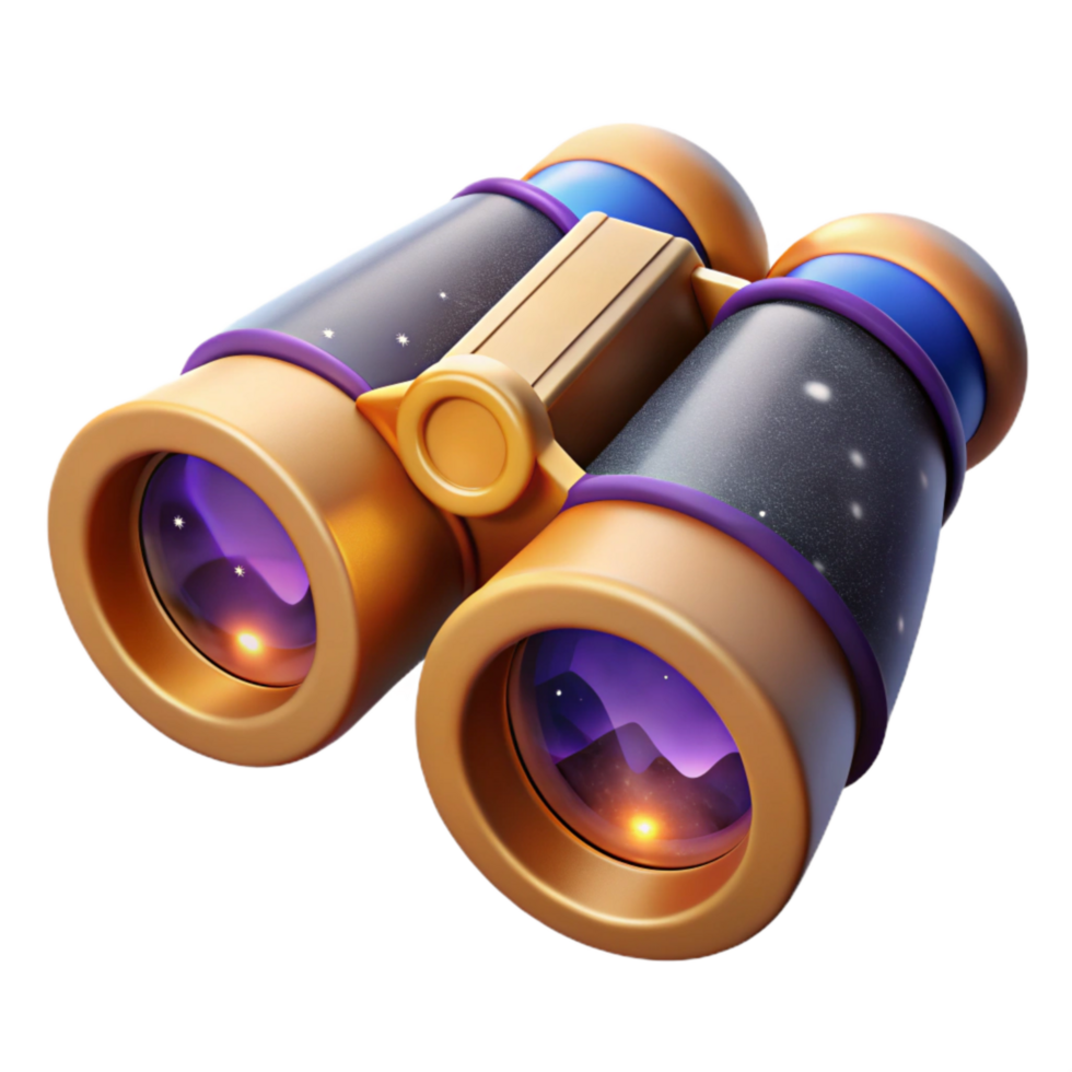 impressive abstract Binoculars Focused on Distant Landscape Isolated Element premium png