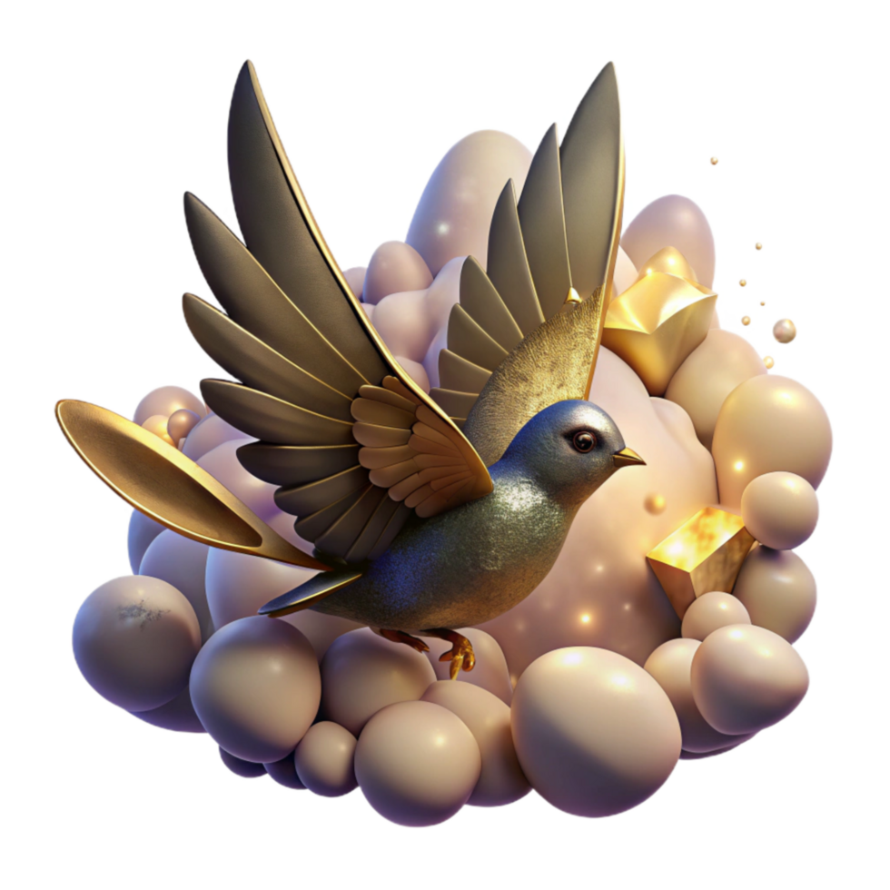 stunning contemporary Bird Soaring Above Clouds High Achiever Transparent Background professional png