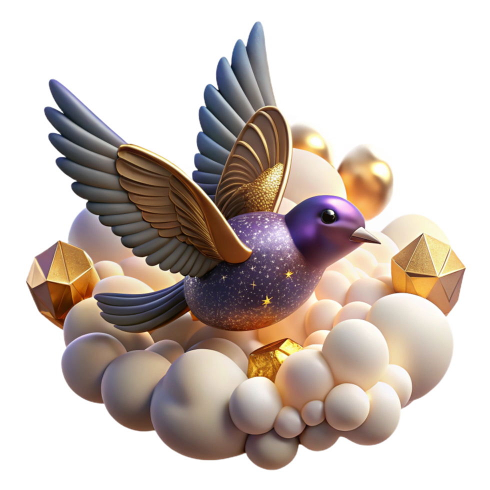 impressive rustic Bird Soaring Above Clouds High Achiever Transparent Background exclusive png