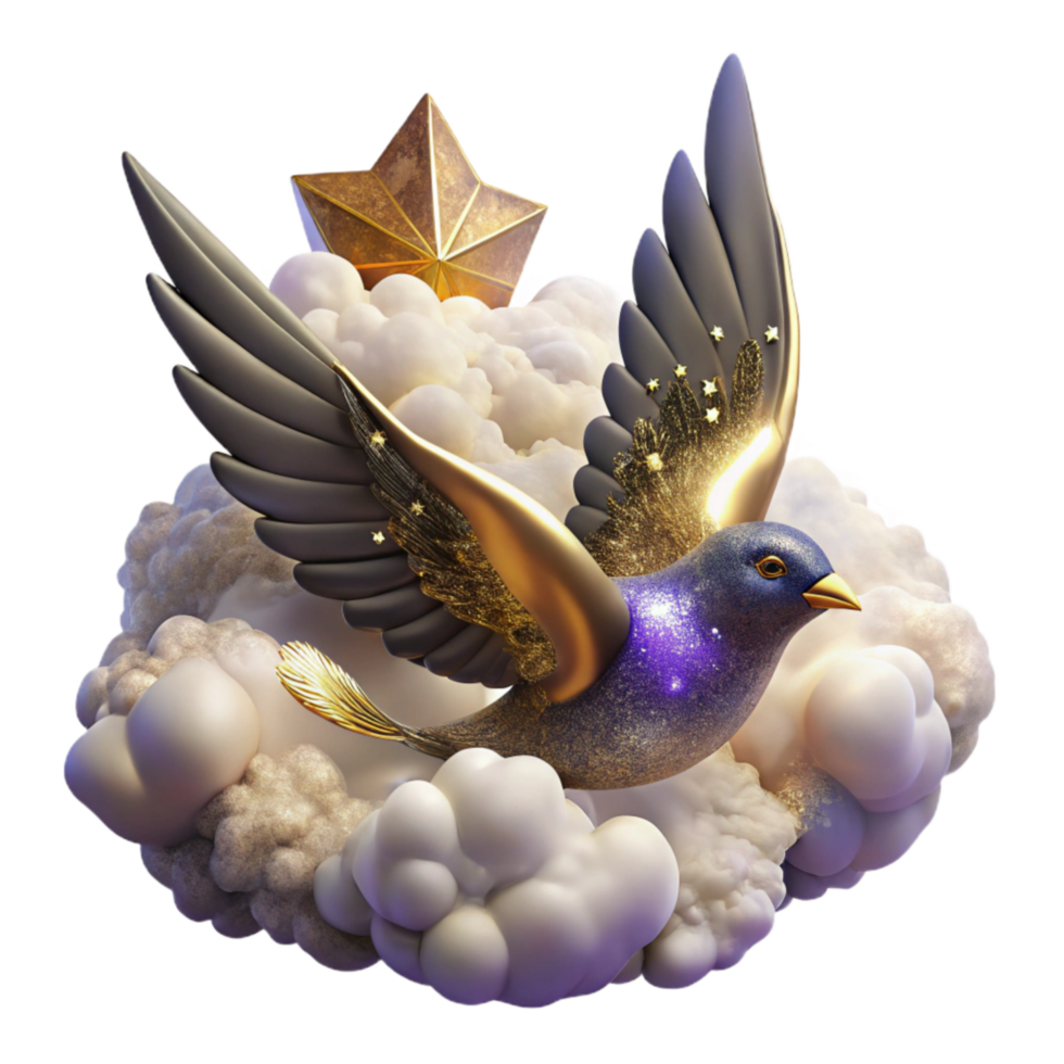 magnificent minimalist Bird Soaring Above Clouds High Achiever Transparent Background png