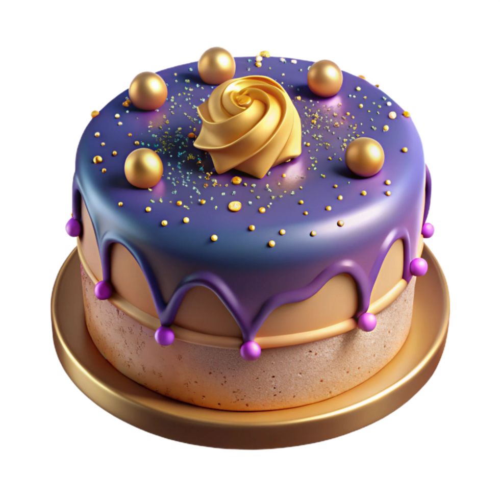 impressive artistic Birthday Cake with Sprinkles Isolated on Transparent Background premium png