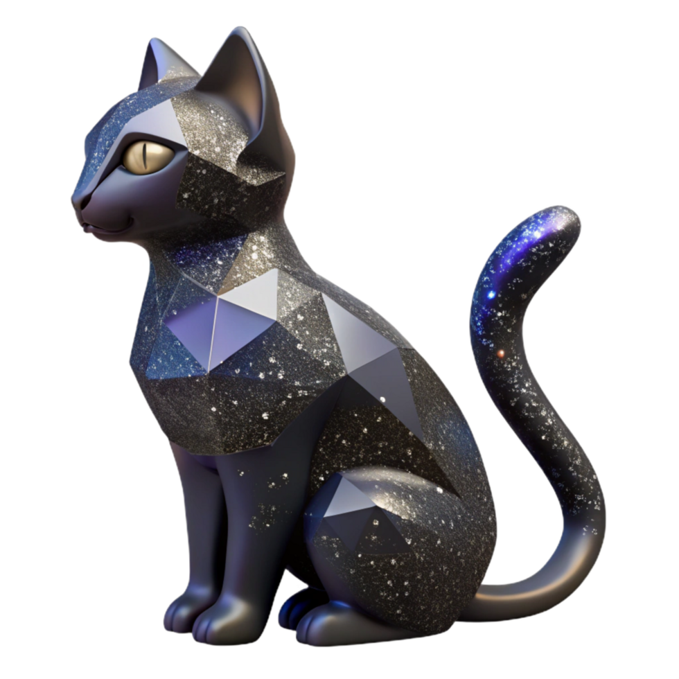 impressive minimalist Black Cat Silhouette Side View Transparent Background high quality png