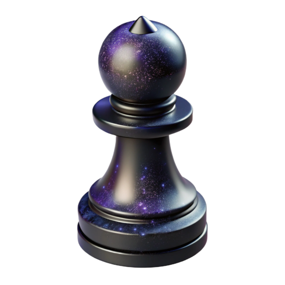 vibrant artistic Black Chess Pawn Isolated Cutout detailed png