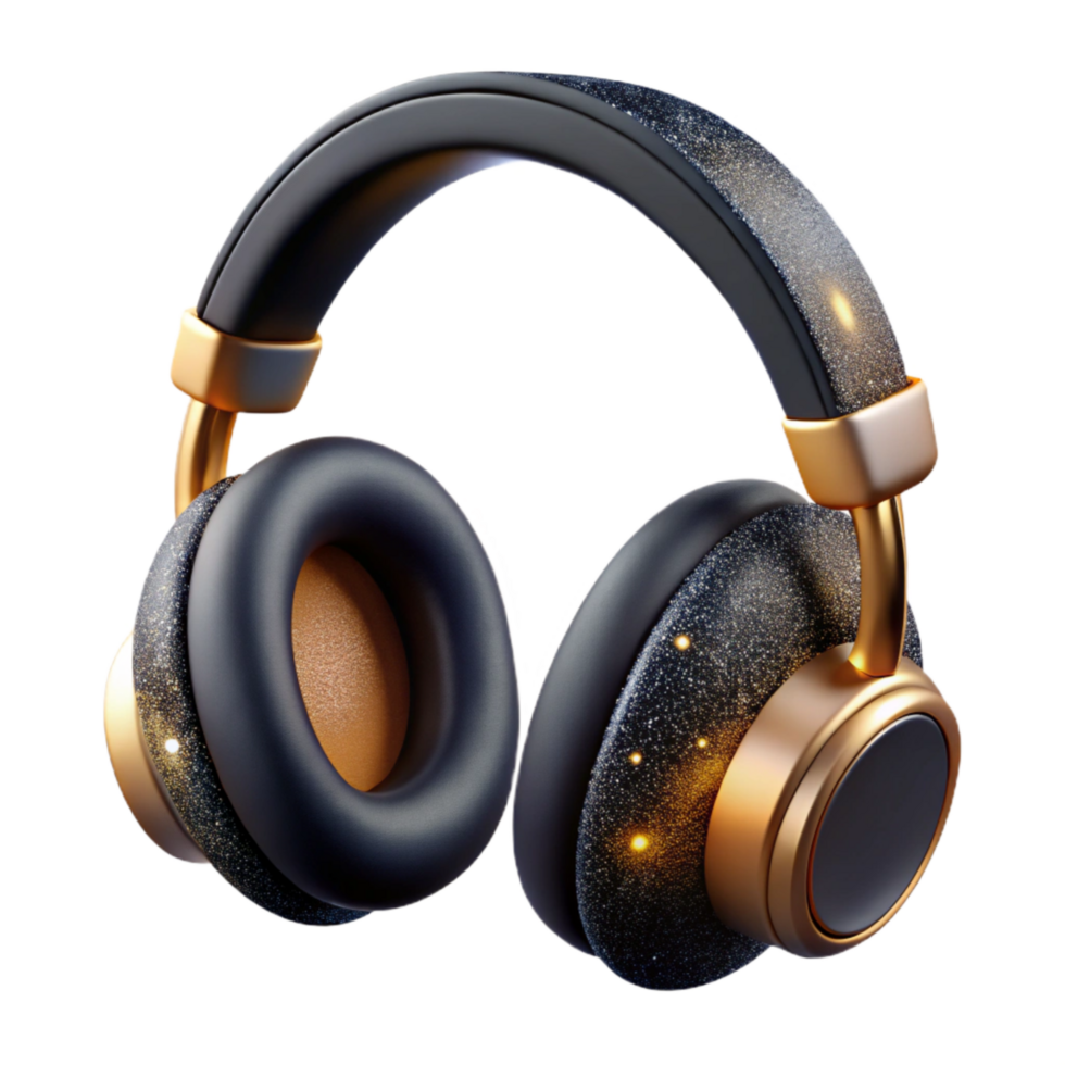 stunning rustic Black Headphones Over Ear Style Cutout detailed png