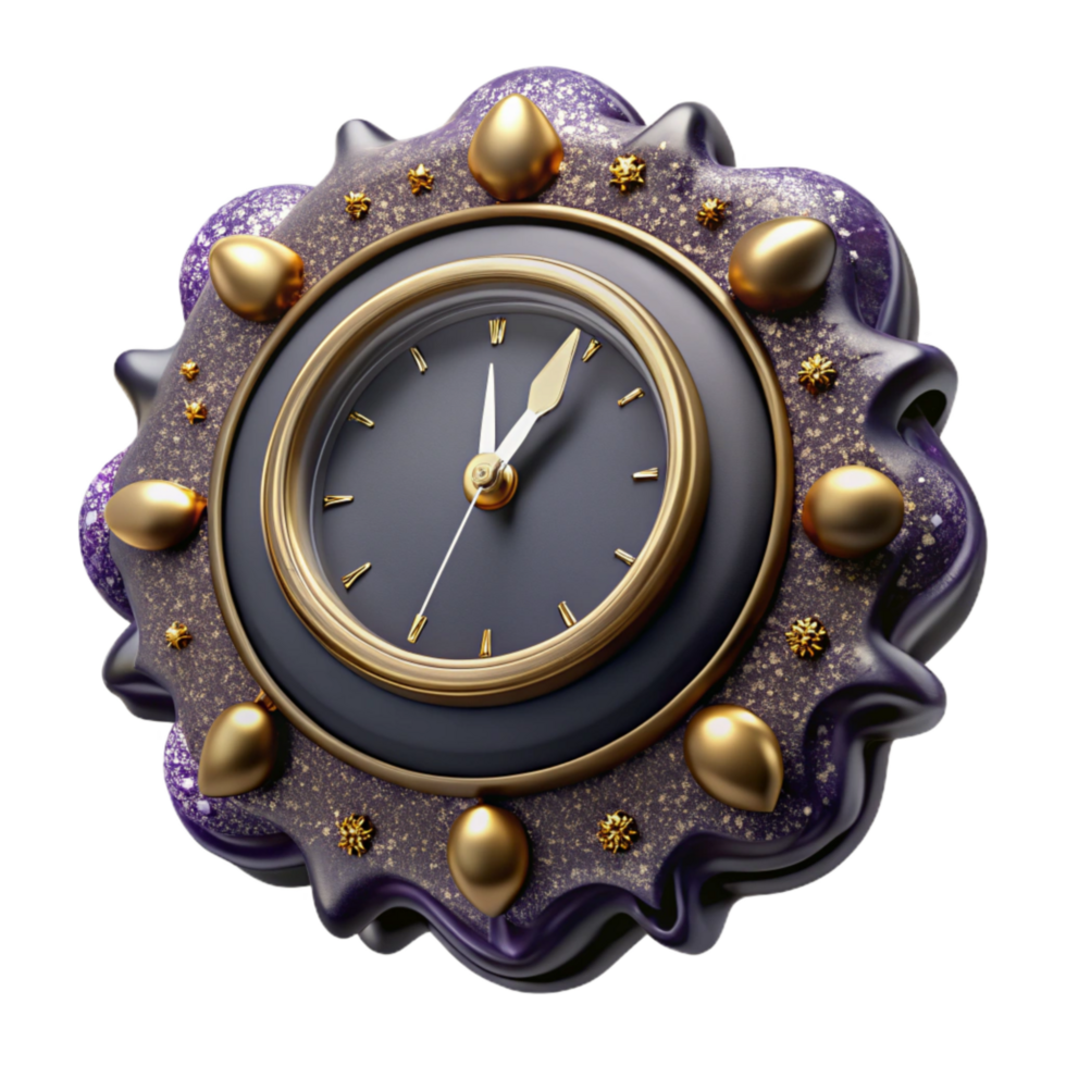 vibrant creative Black Vintage Clock Face Isolated authentic png