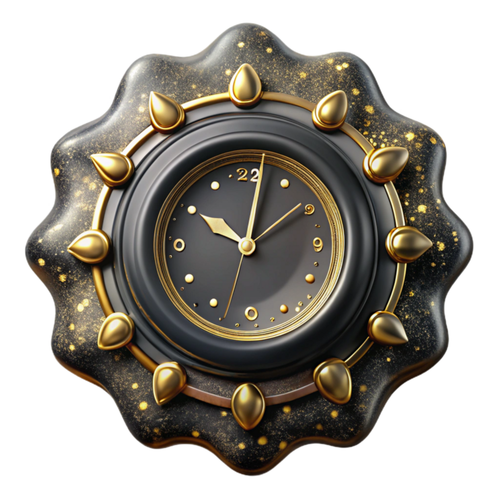 extraordinary artistic Black Vintage Clock Face Isolated professional png