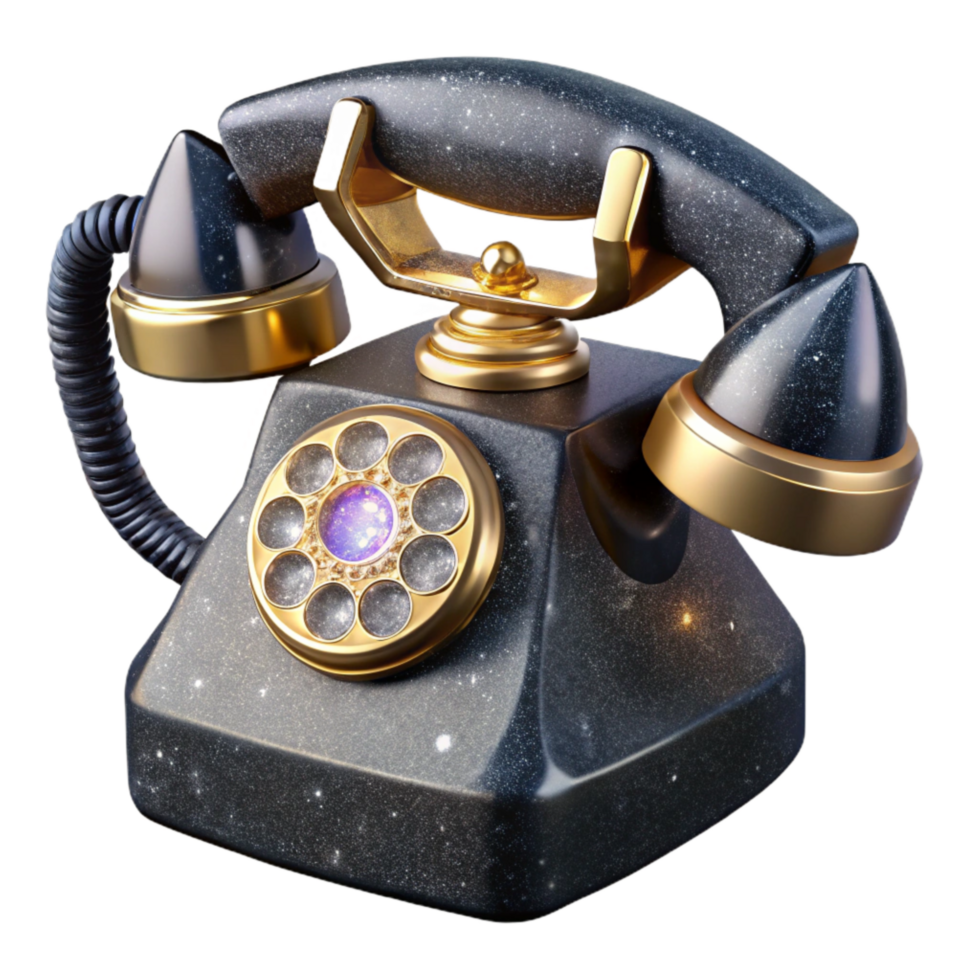 magnificent modern Black Vintage Telephone Side View Cutout detailed png