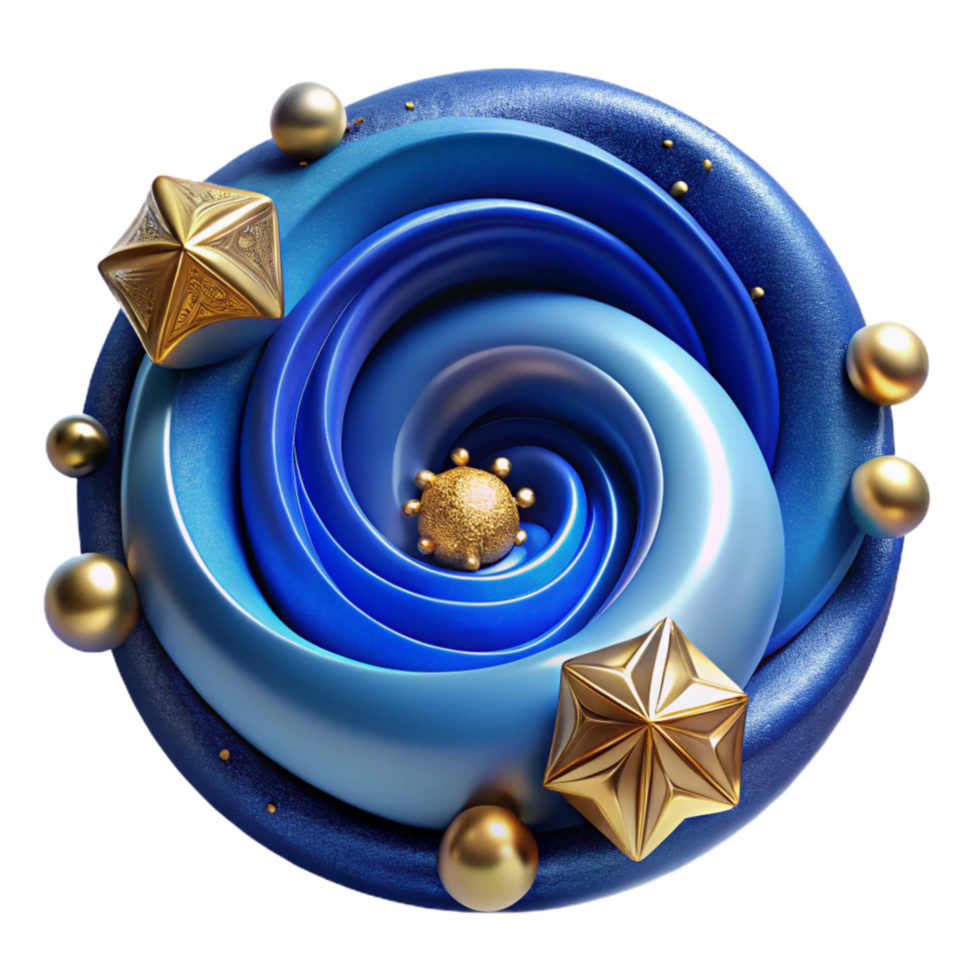 wonderful artistic Blue Abstract Swirl Design Transparent Background high resolution png
