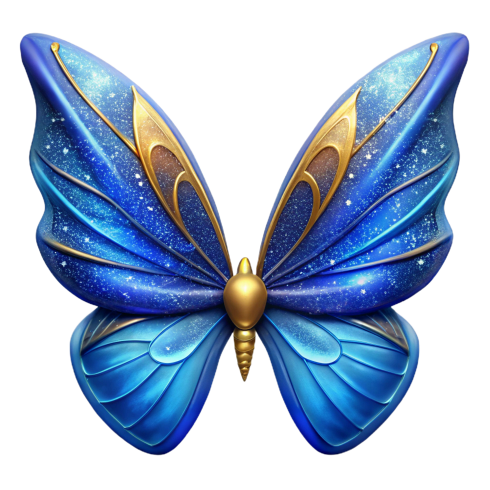 vibrant abstract Blue Butterfly Wings Detailed Transparent Background authentic png