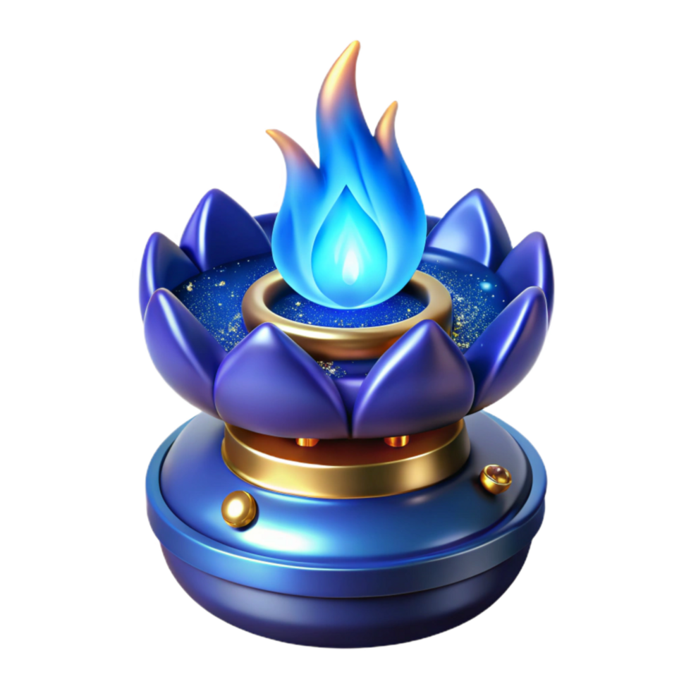 magnificent classic Blue Gas Burner Flame Transparent Background professional png