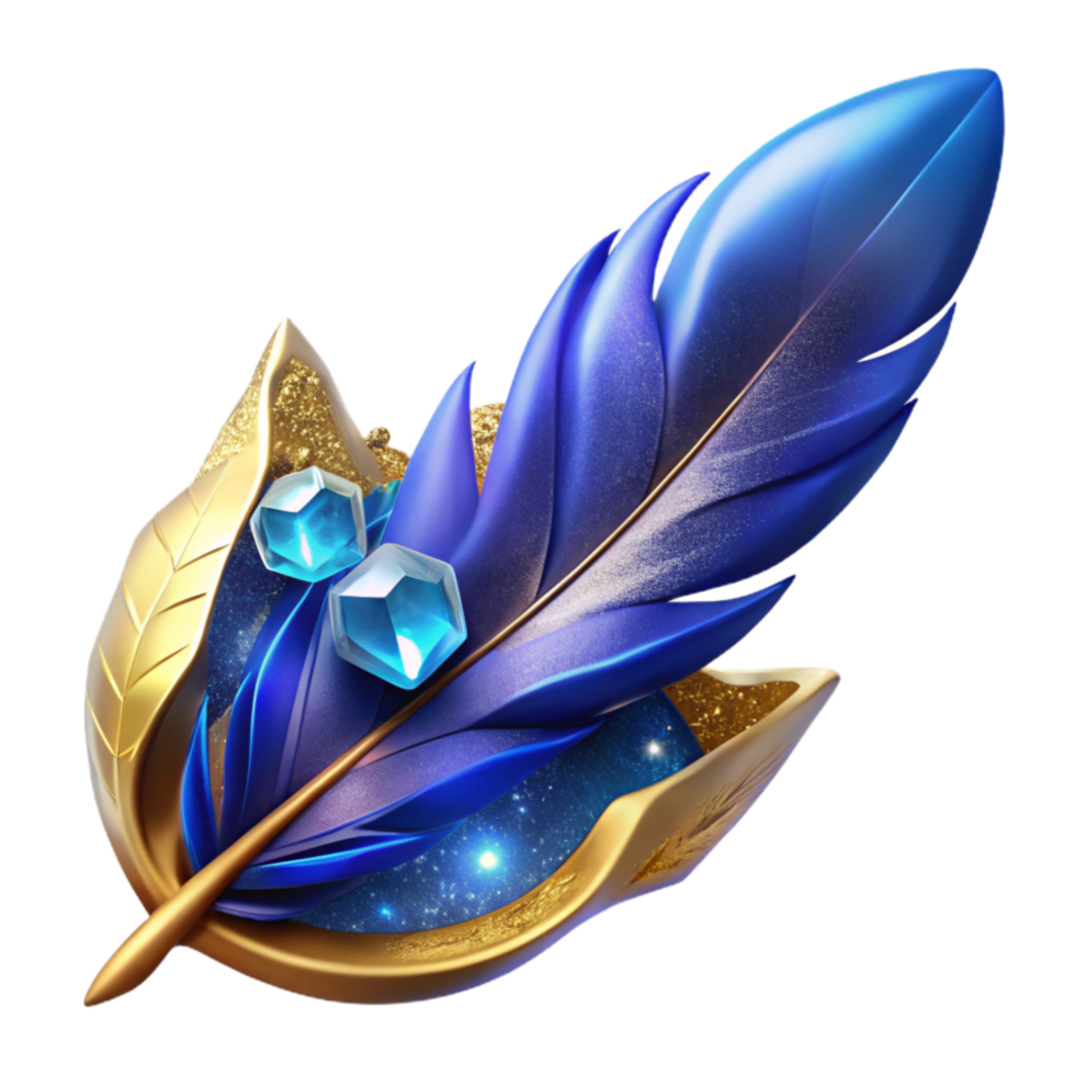serene classic Blue Feather Floating Down Cutout exclusive png