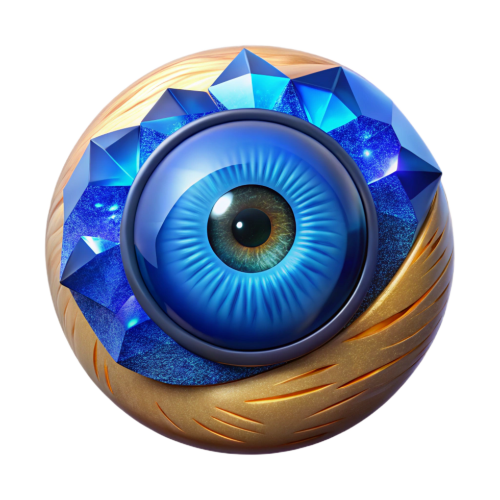 vibrant minimalist Blue Eye Iris Close Up Isolated Transparent Background detailed png