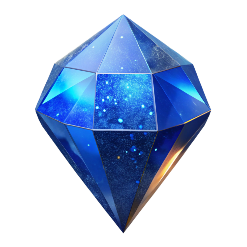 vibrant traditional Blue Gemstone Faceted Cut Isolated Transparent Background high resolution png