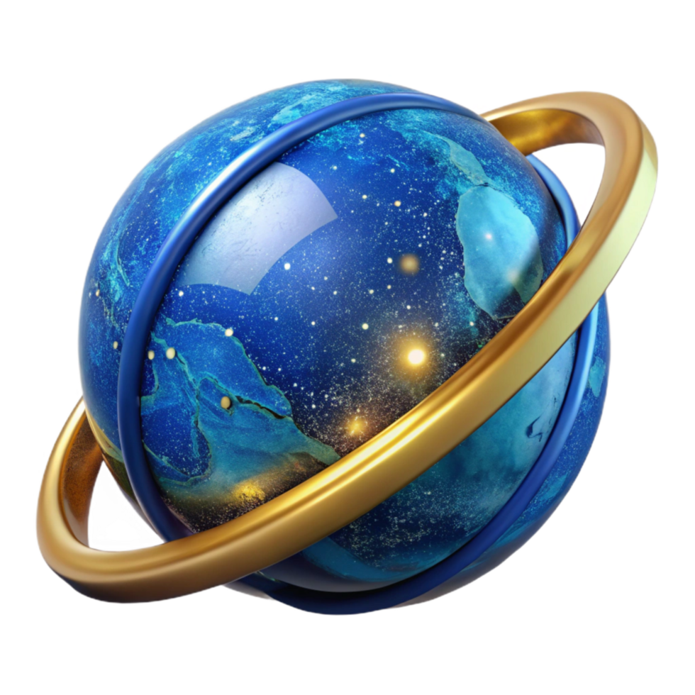 extraordinary modern Blue Globe Rotating Isolated Transparent Background png
