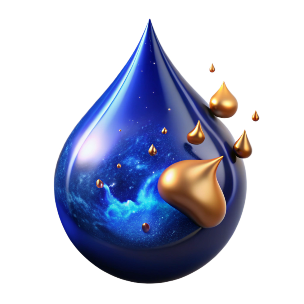 extraordinary creative Blue Ink Drop Splashing Isolated high resolution png