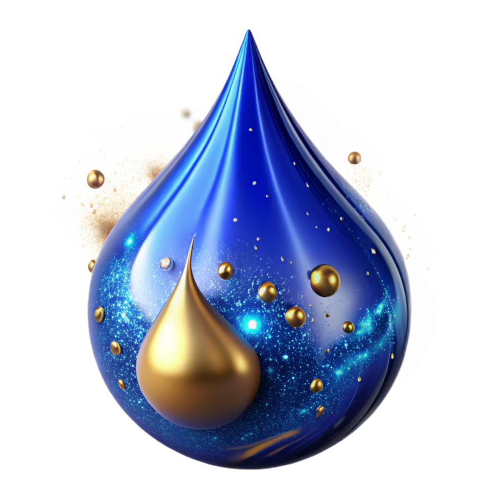 beautiful artistic Blue Ink Drop Splashing Isolated exclusive png