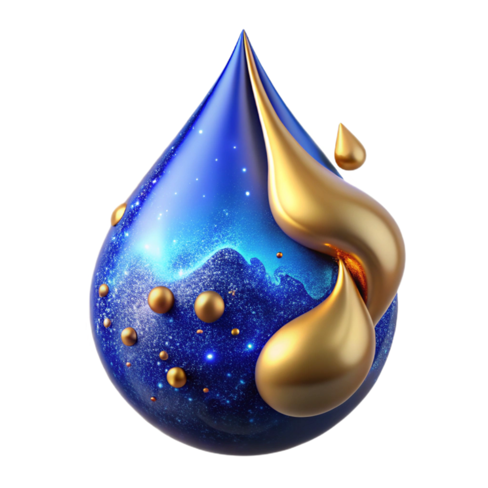 stunning abstract Blue Ink Drop Splashing Isolated professional png