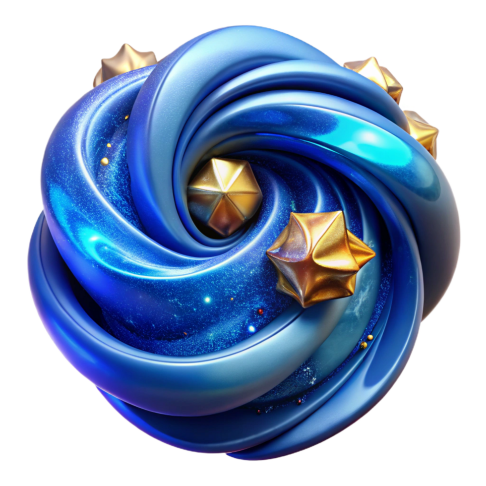 beautiful modern Blue Ink Swirl Abstract Pattern Isolated authentic png