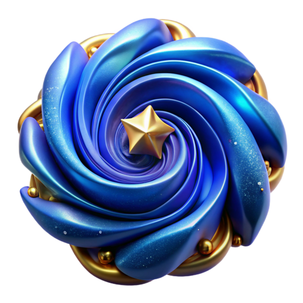 elegant modern Blue Ink Swirl Abstract Pattern Isolated genuine png