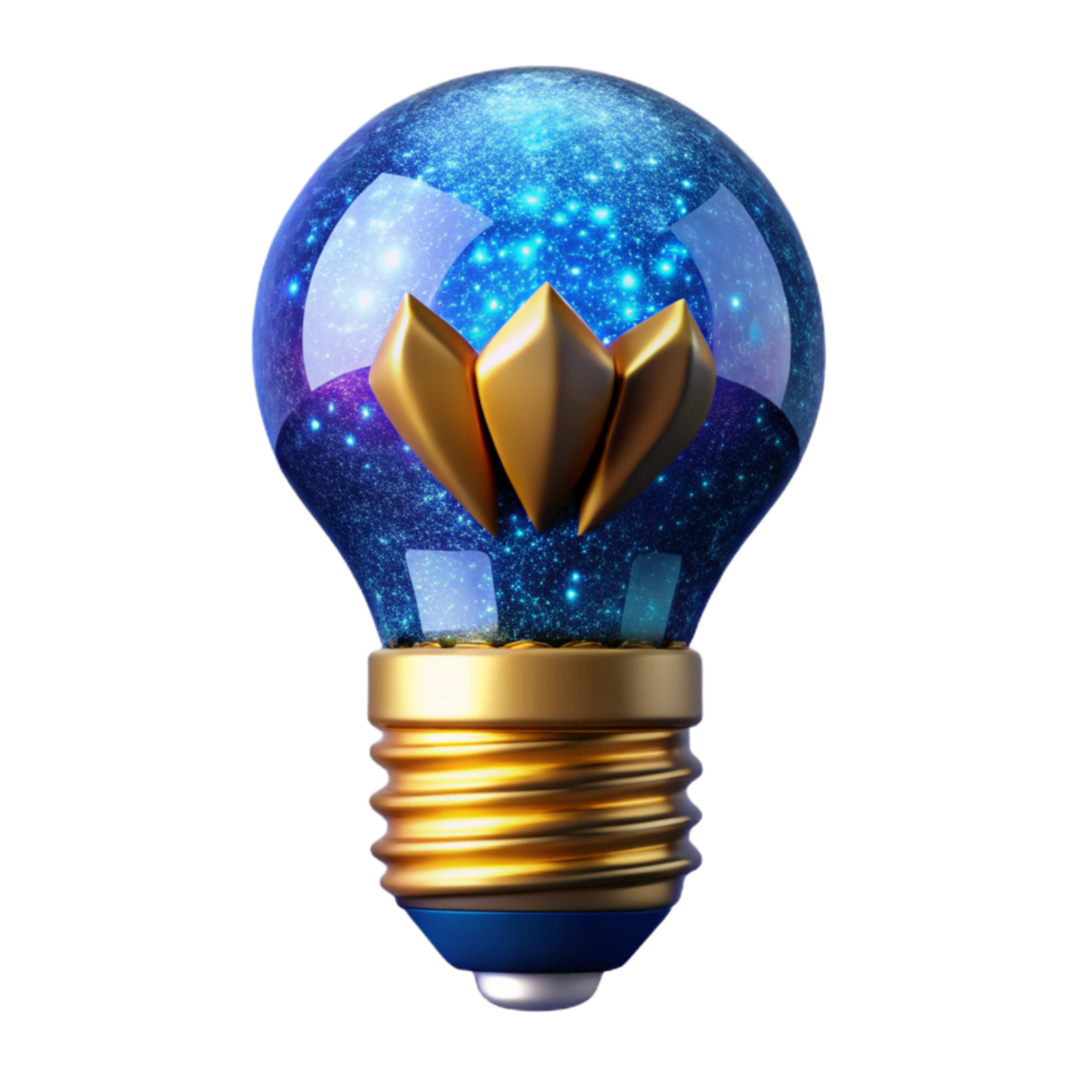 wonderful rustic Blue Light Bulb Front View Isolated png