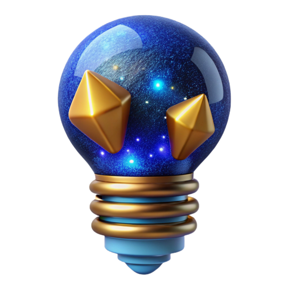 impressive vintage Blue Light Bulb Lit Up Cutout Element high resolution png