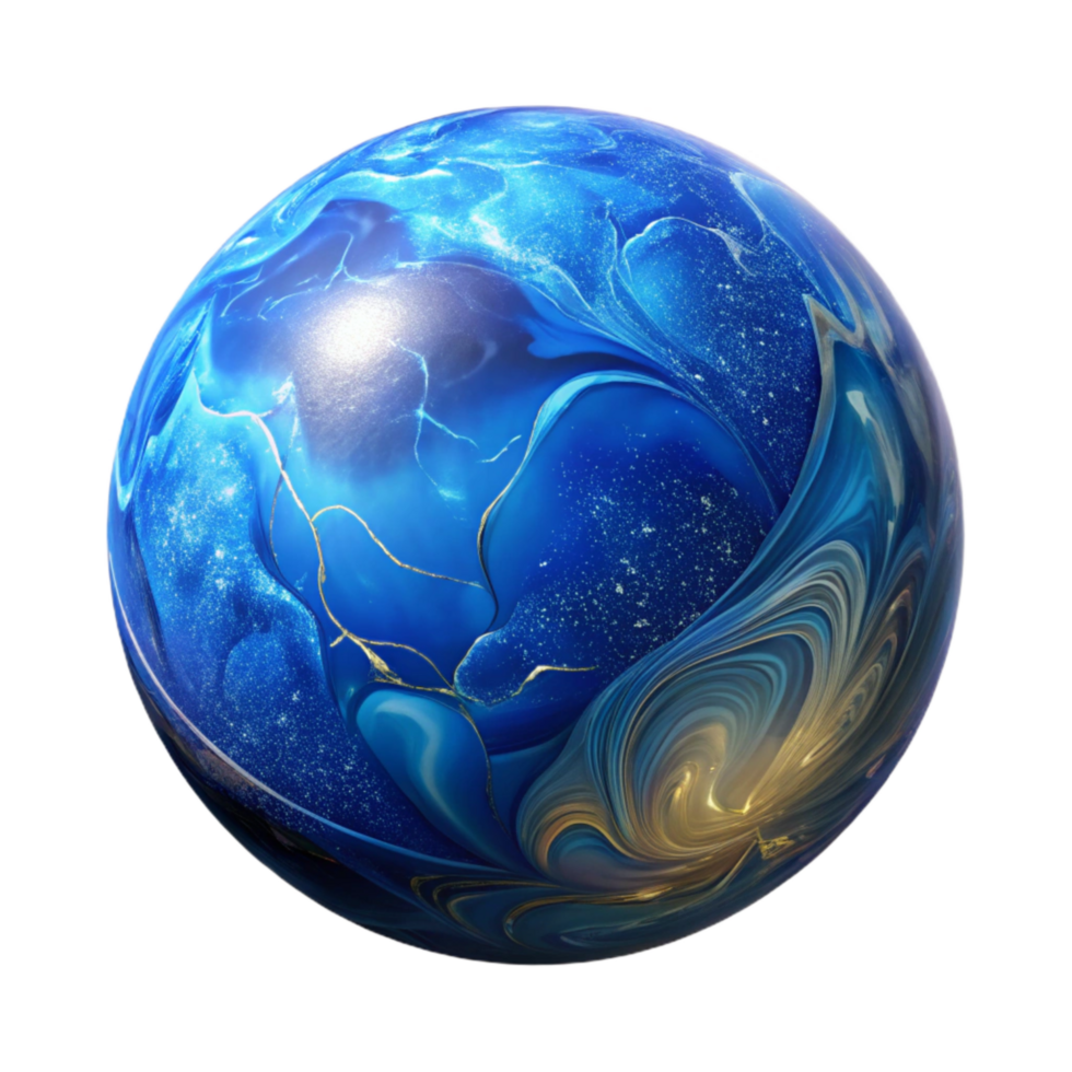 beautiful minimalist Blue Marble Sphere Cutout Transparent Background premium png