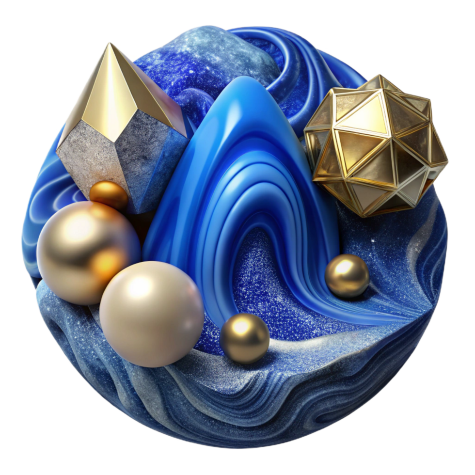 dramatic vintage Blue Marble Texture Background Isolated Element original png