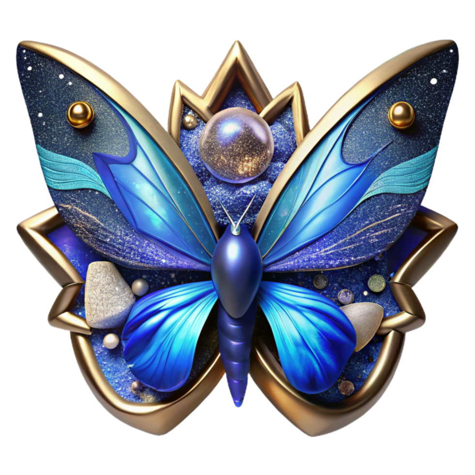 elegant traditional Blue Morpho Butterfly Top View Cutout original png