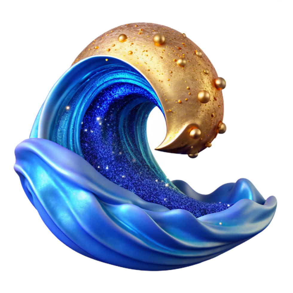 stunning vintage Blue Ocean Wave Crashing Transparent Background professional png