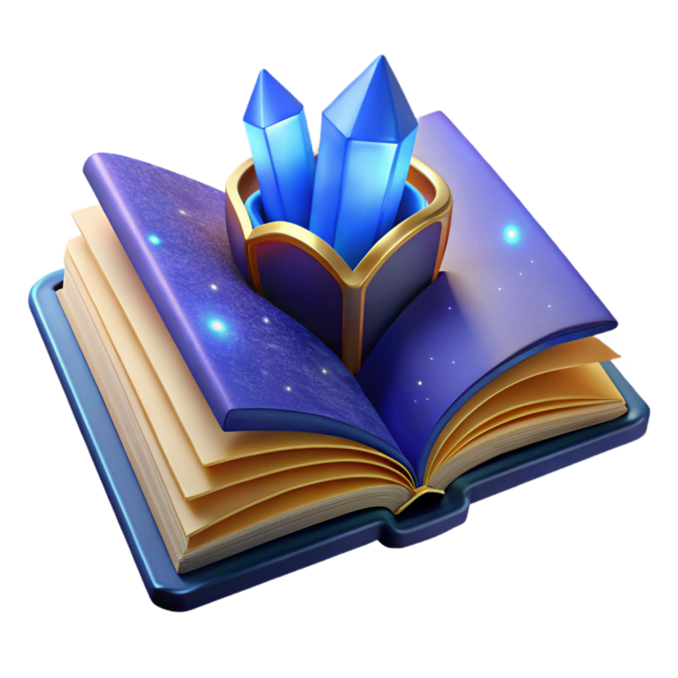 impressive creative Blue Open Book with Blank Pages Isolated exclusive png