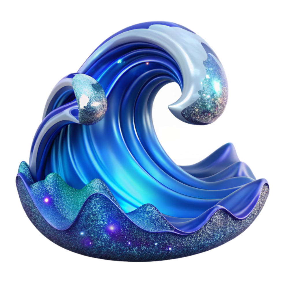 extraordinary modern Blue Ocean Wave Cresting Forward Isolated high quality png