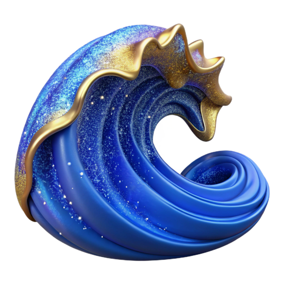dramatic artistic Blue Ocean Wave Rolling Isolated high resolution png