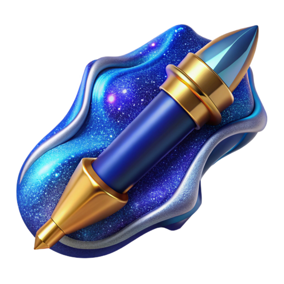 vibrant modern Blue Pen Top View Isolated professional png