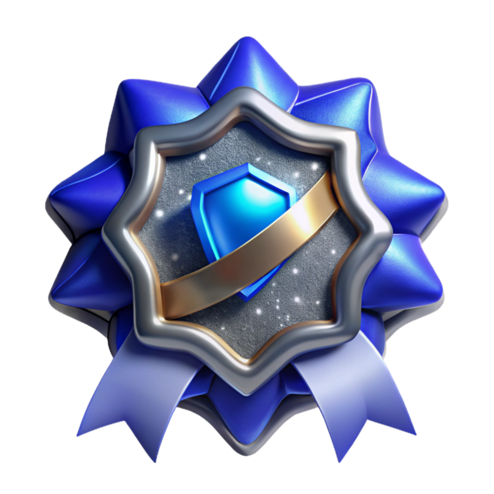 serene contemporary Blue Ribbon Award with Silver Frame Cutout professional png