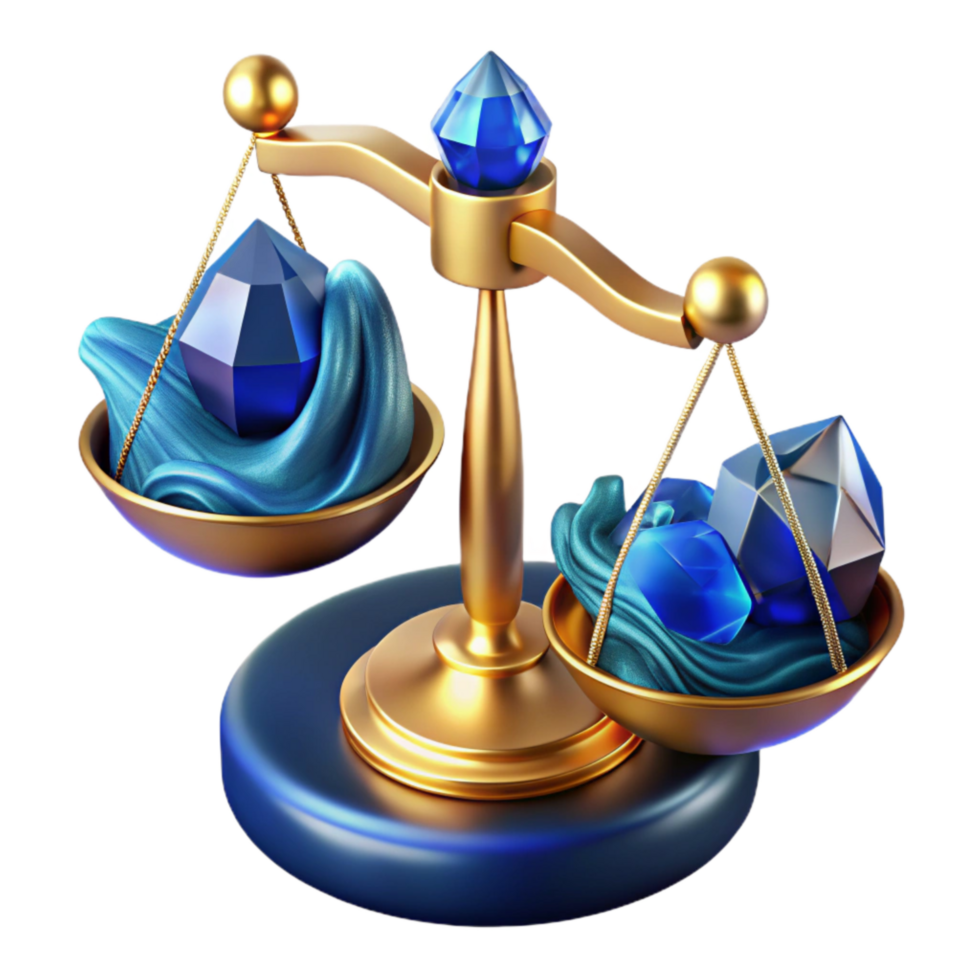 serene rustic Blue Scale Balancing Risk and Reward Isolated high resolution png