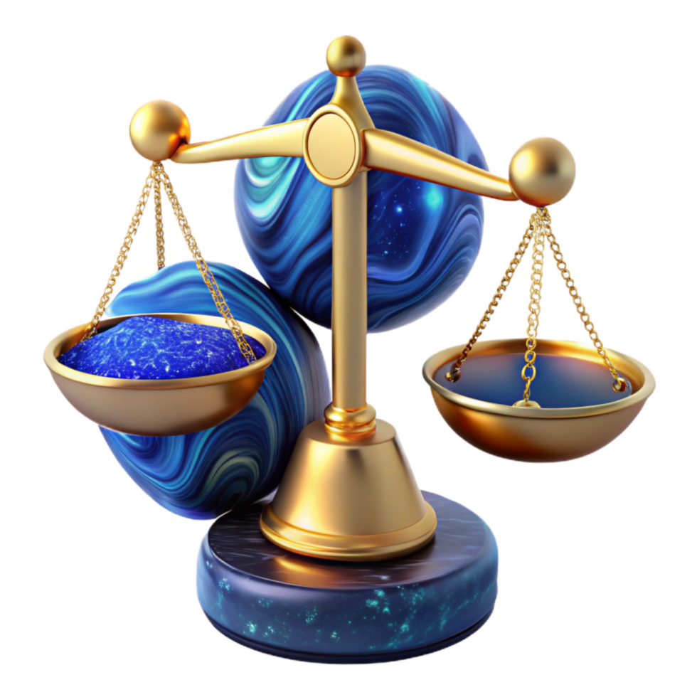 extraordinary minimalist Blue Scale Balancing Risk and Reward Isolated high resolution png
