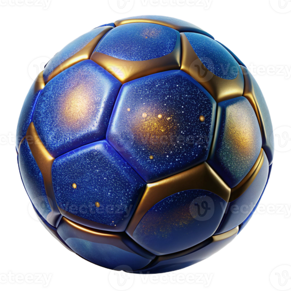 elegant abstract Blue Soccer Ball Front View Isolated authentic png
