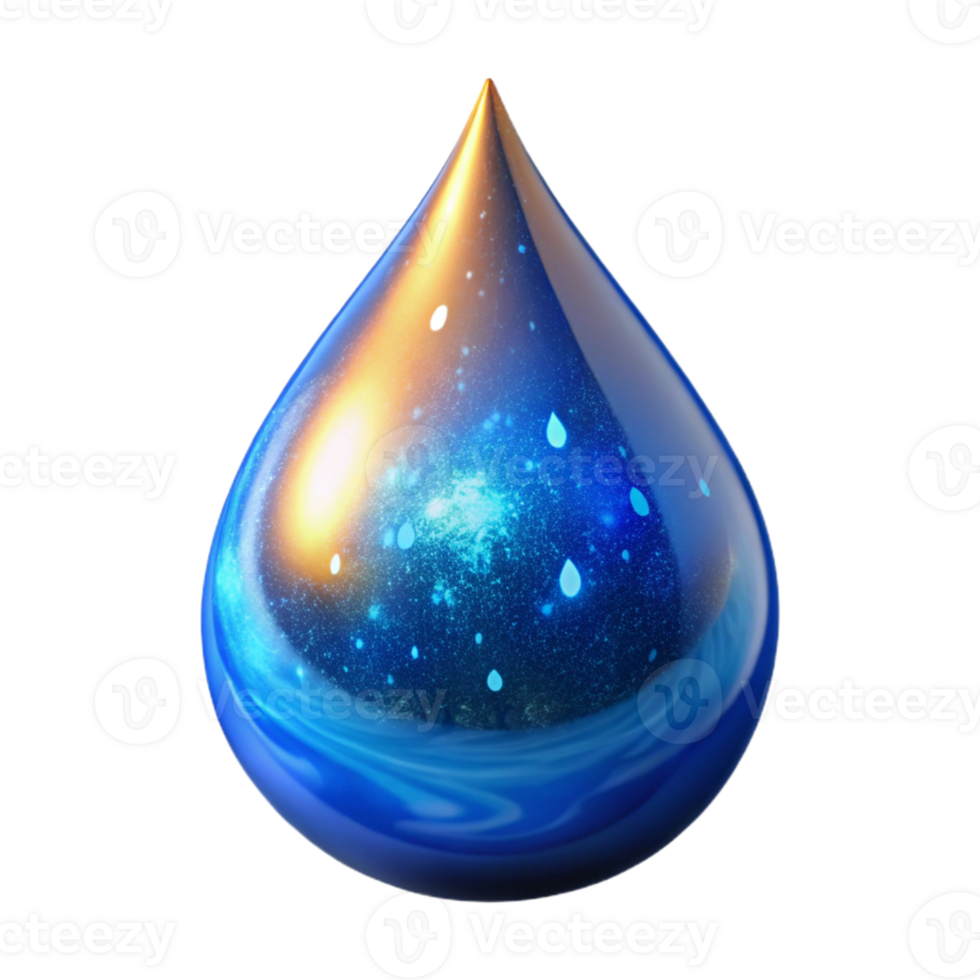 serene contemporary Blue Water Drop Reflection Isolated professional png