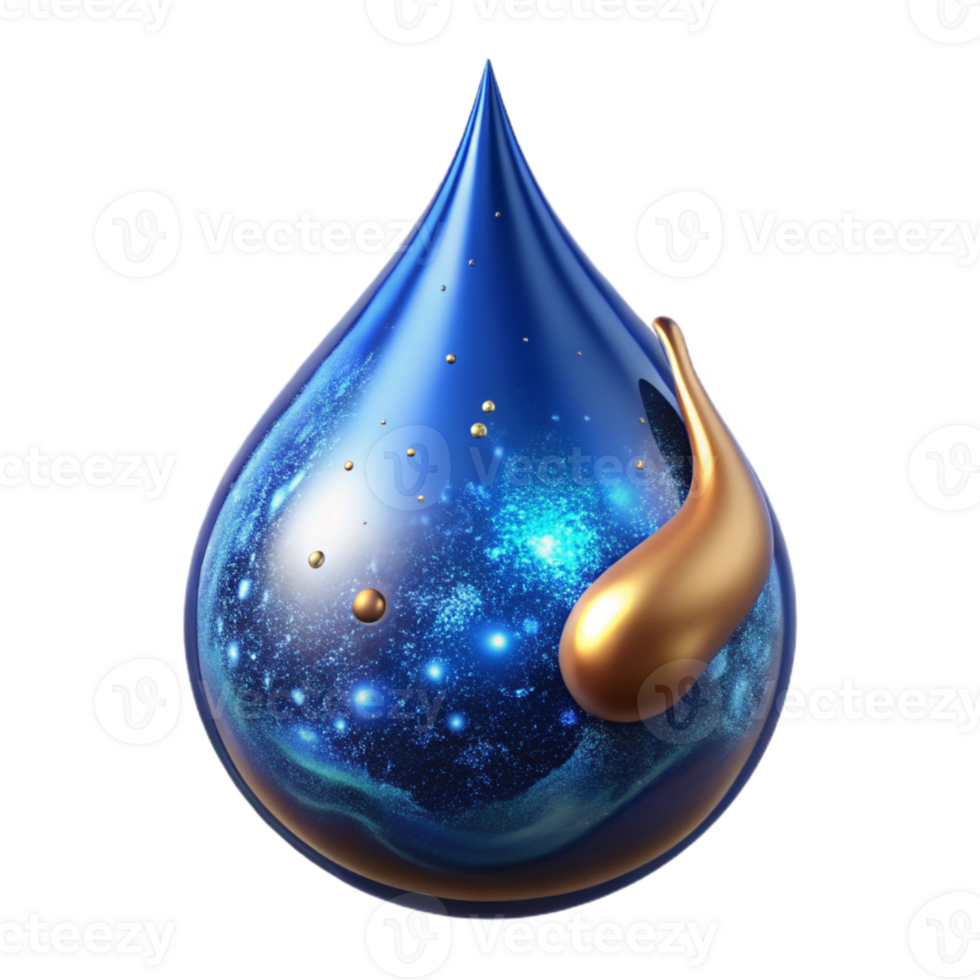 beautiful abstract Blue Water Drop Splashing Effect Isolated authentic png