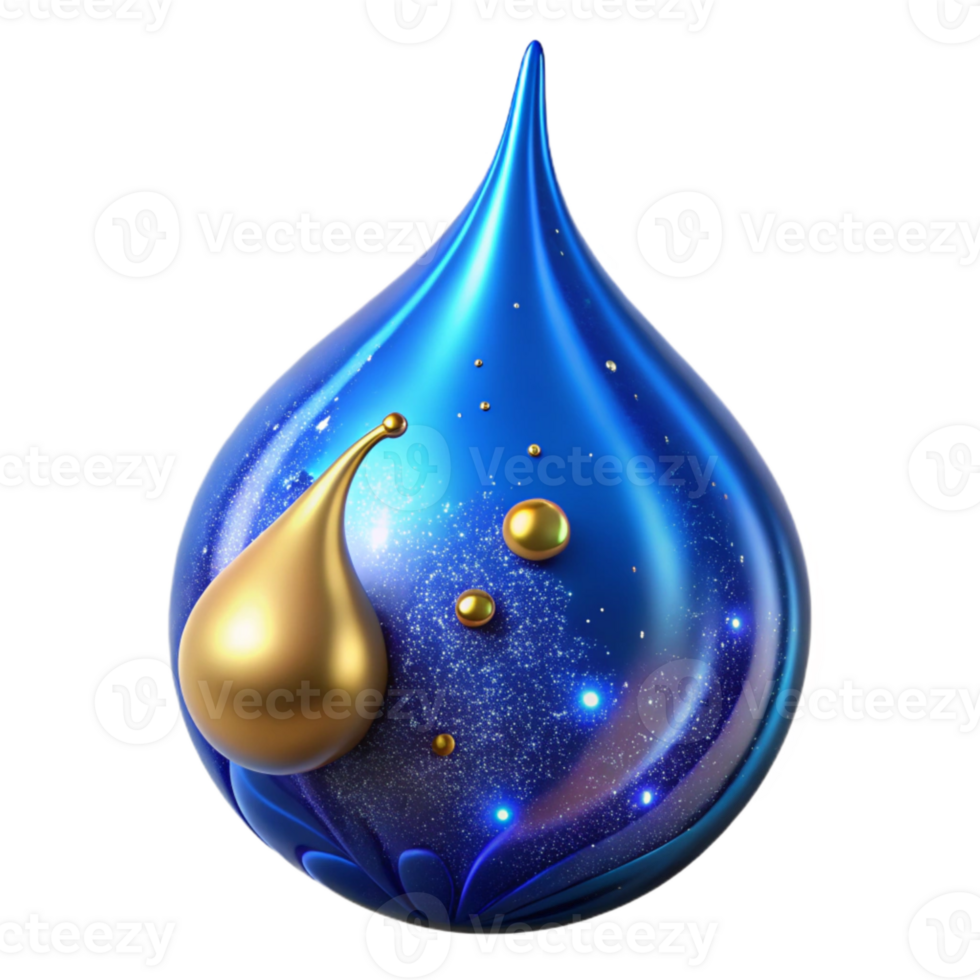 elegant contemporary Blue Water Drop Splashing Effect Isolated detailed png